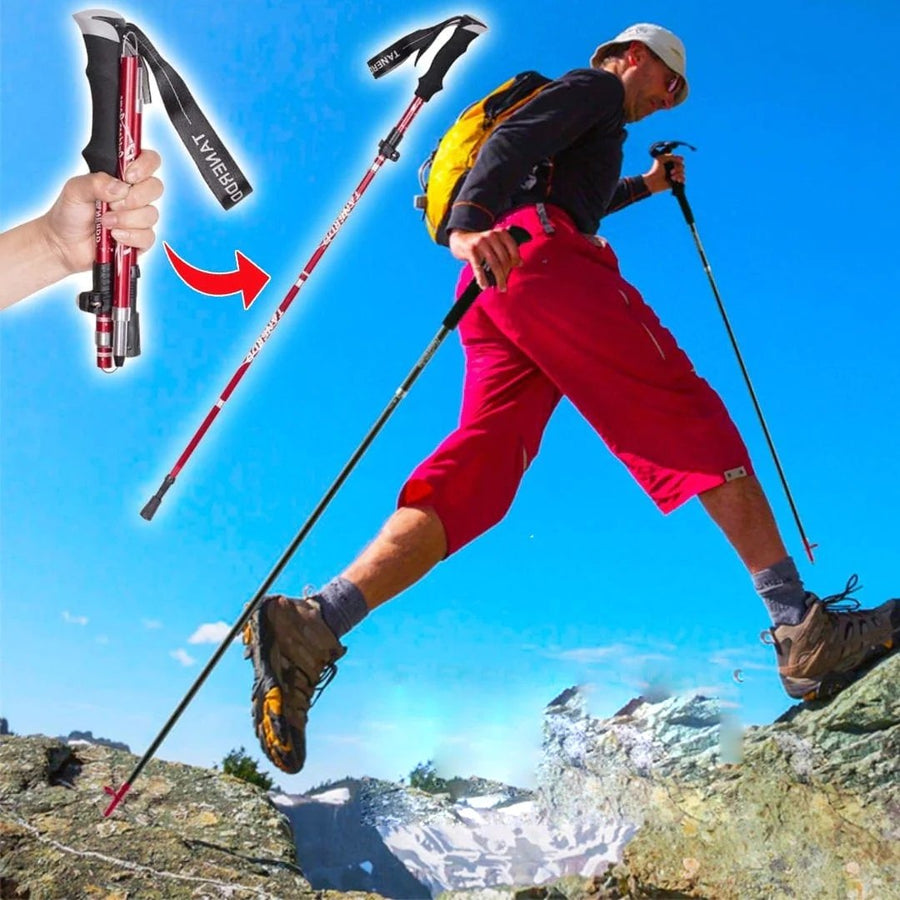 Foldable Adjustable Trekking Poles Lightweight Hiking Support