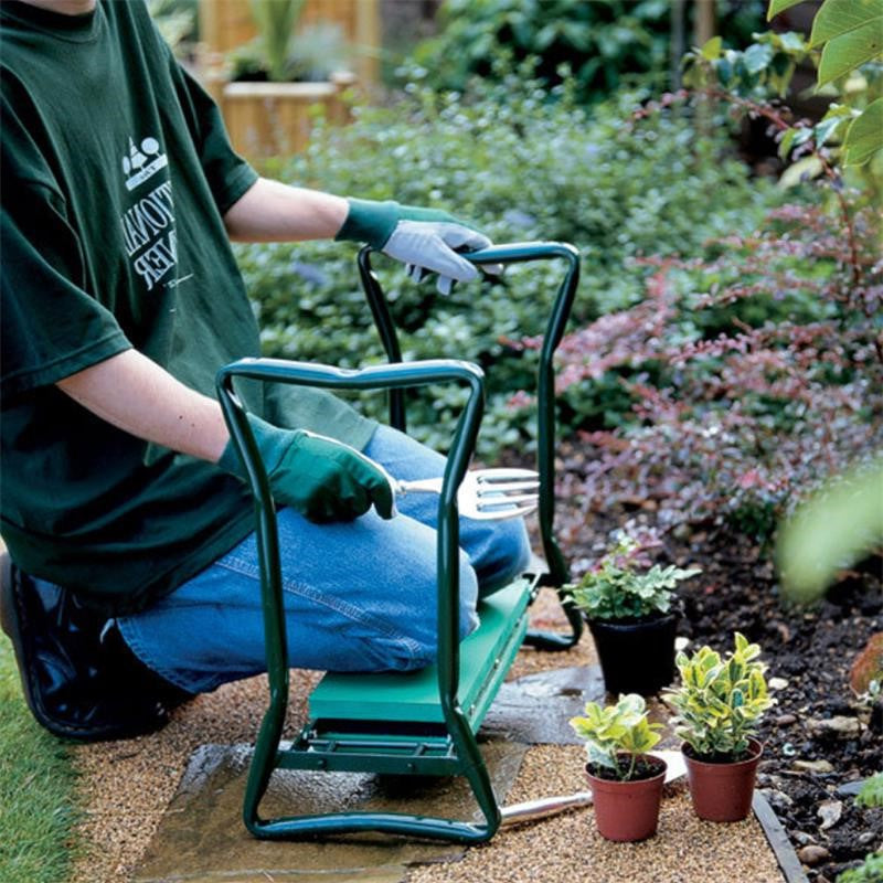 Garden Kneeler and Seat Folding Bench with Handles