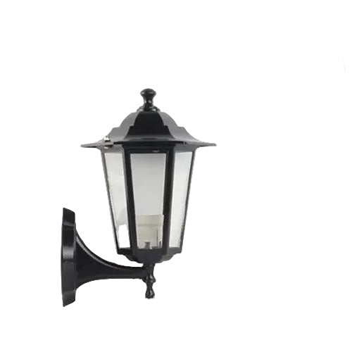 Outdoor Wall Lantern with Motion Sensor and Black Metal Frame