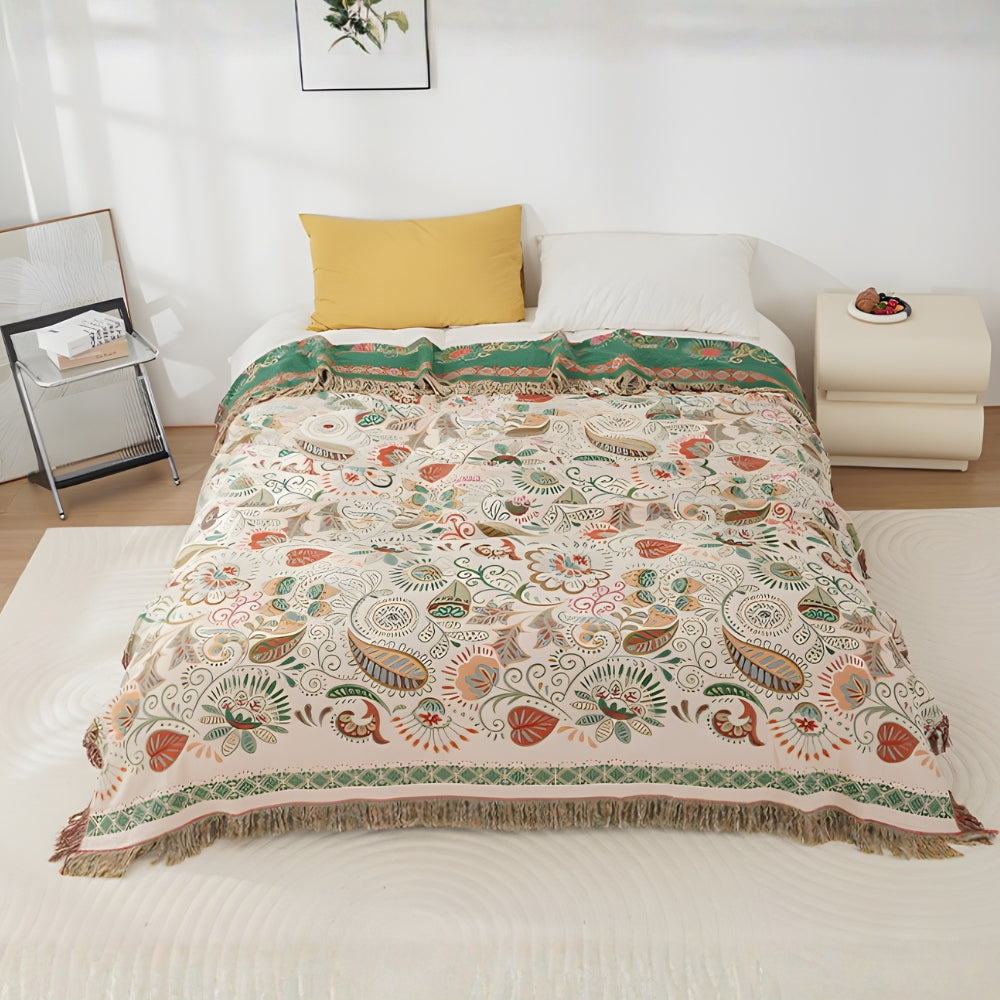 Autumn Leaf Boho Reversible Blanket