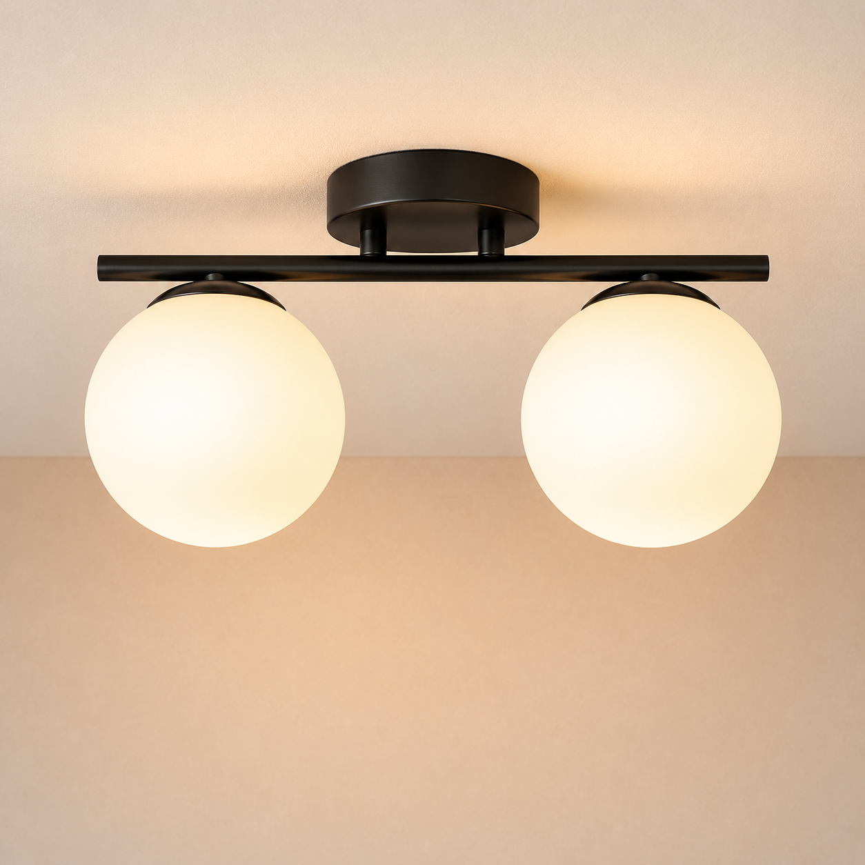 Opaline LED Ceiling Lamp with Globe Shades