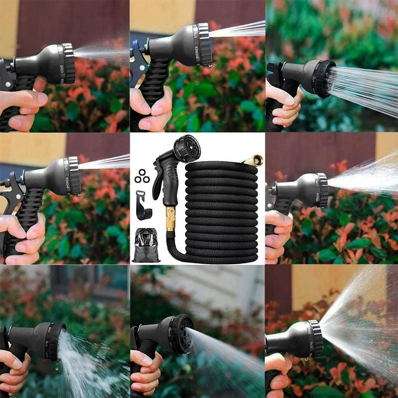 Expandable Garden Hose with Spray Nozzle Flexible Water Pipe
