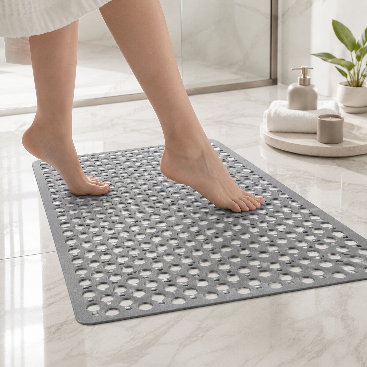 Non Slip Shower Mat with Drainage Holes