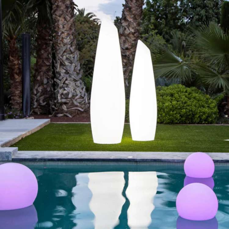 Illuminated Spherical Outdoor Garden Lights with Round Diffused Glow