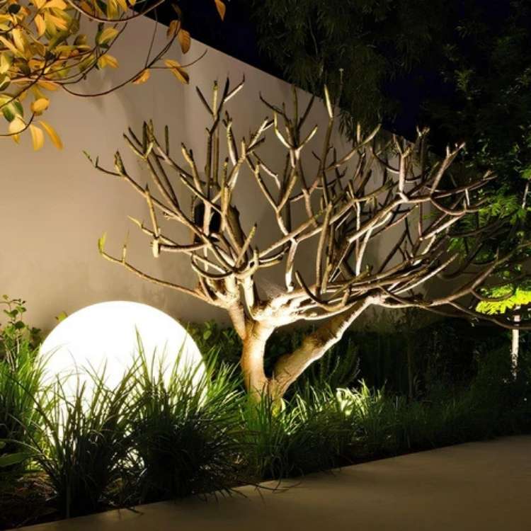Illuminated Spherical Outdoor Garden Lights with Round Diffused Glow