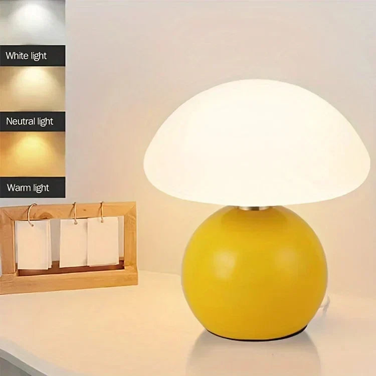 Retro Mushroom Bedside Lamp with Warm Decorative Glow