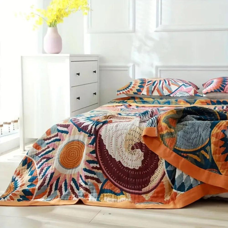 Nordic Sunburst Cotton Blanket