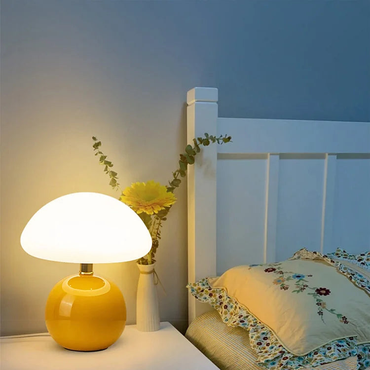 Retro Mushroom Bedside Lamp with Warm Decorative Glow