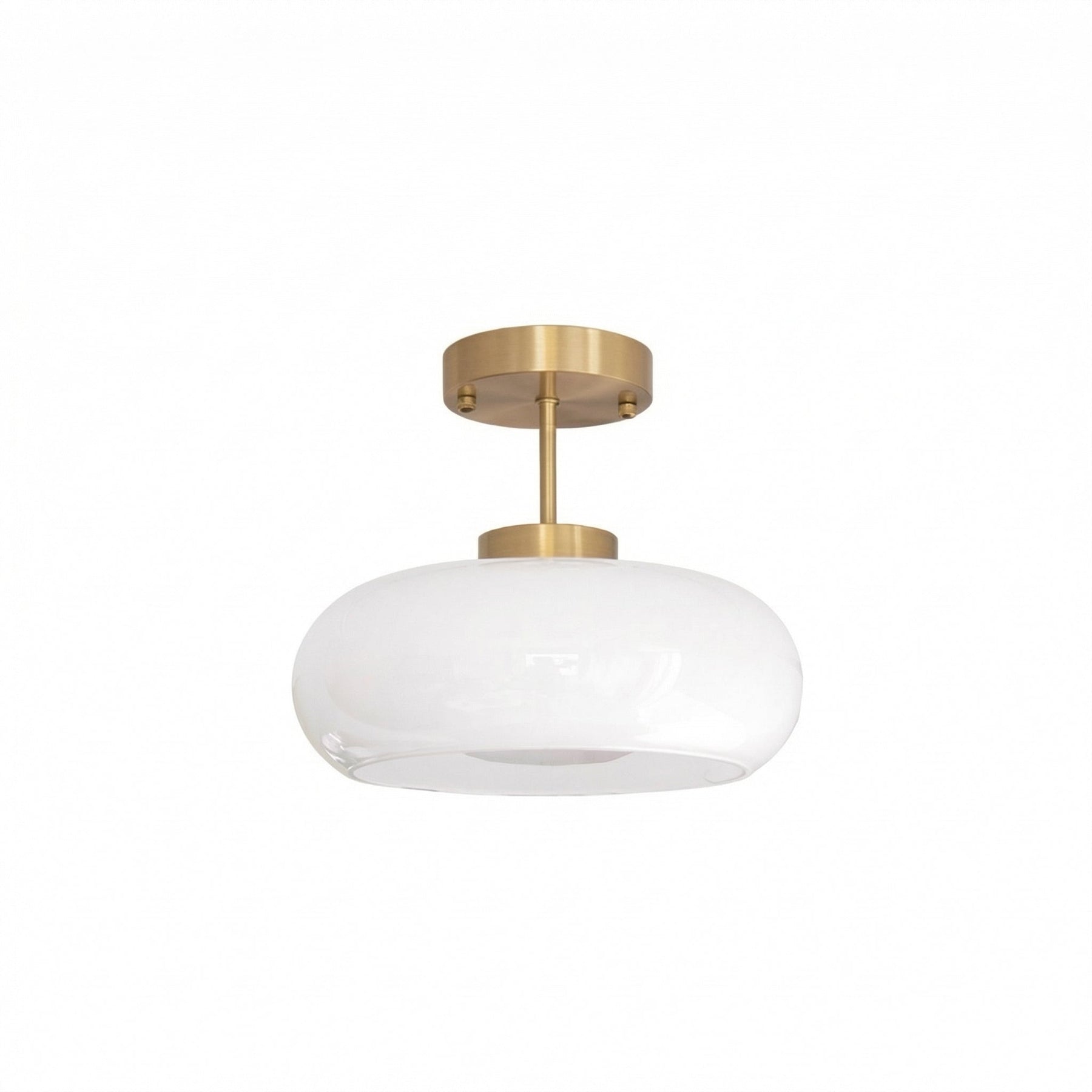 Nordic Vintage Copper & Amber Glass Ceiling Light