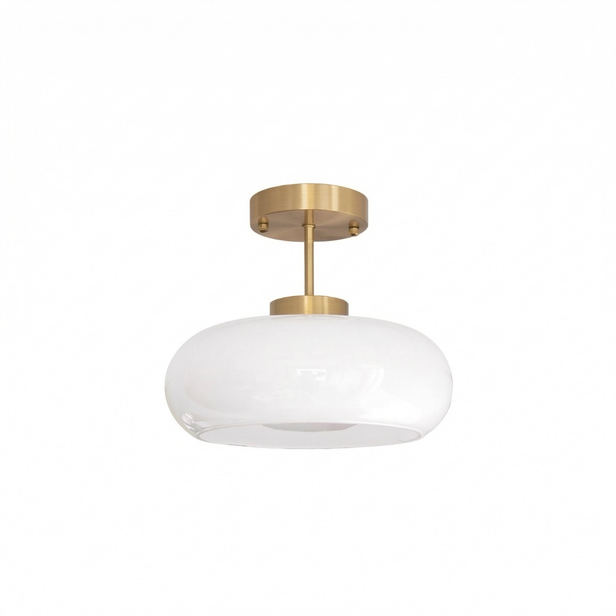 Nordic Vintage Copper & Amber Glass Ceiling Light