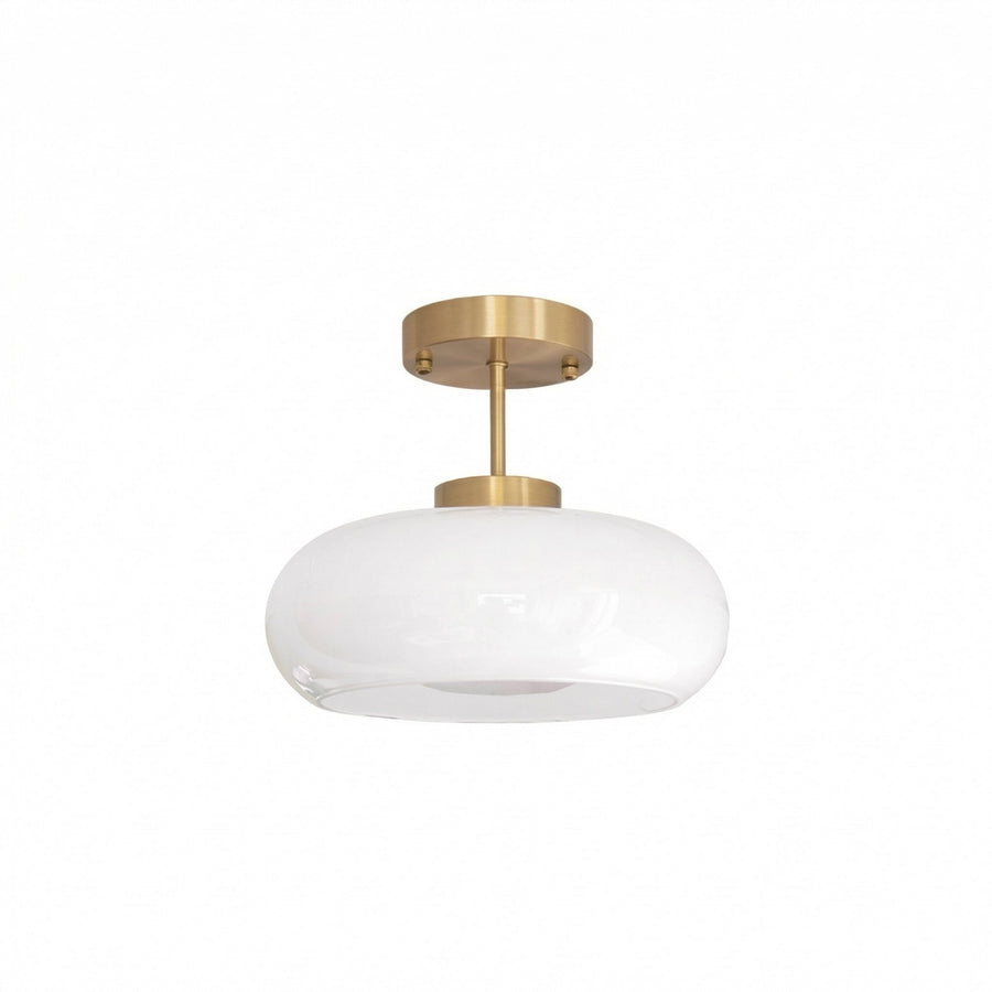 Nordic Vintage Copper & Amber Glass Ceiling Light