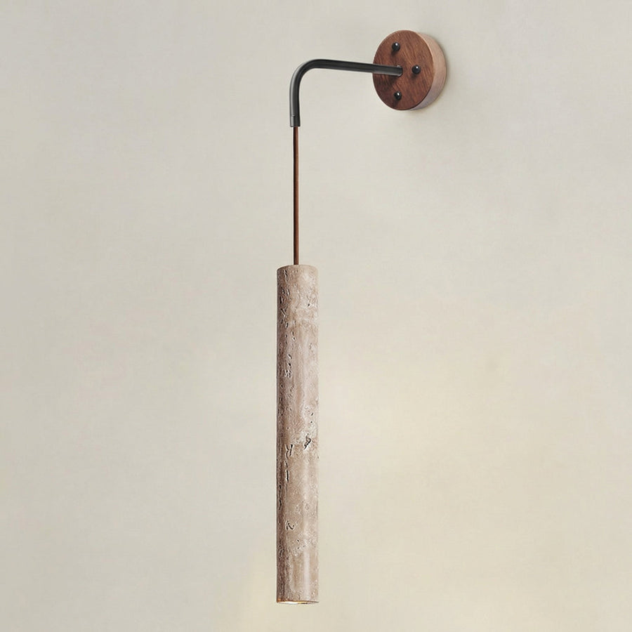 30cm Travertine Tube Wall Lamp