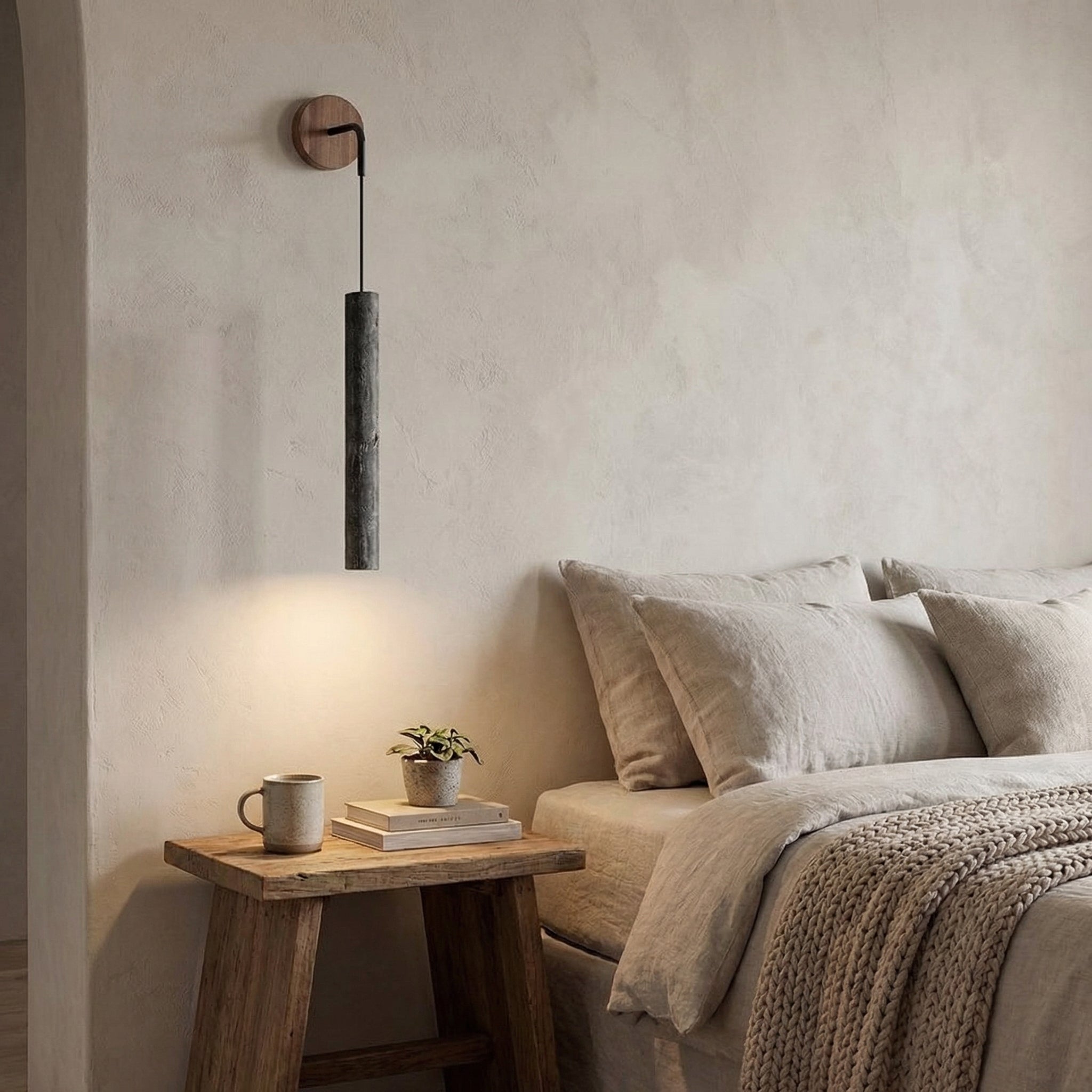 30cm Travertine Tube Wall Lamp