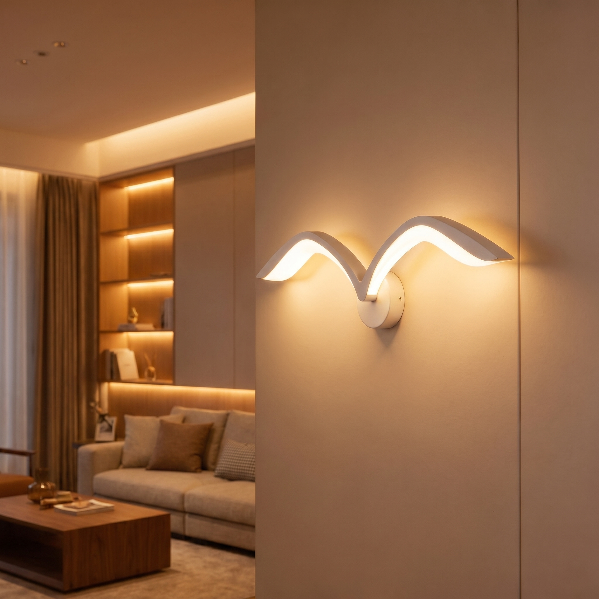 Nordic Seagull LED Wall Lamp