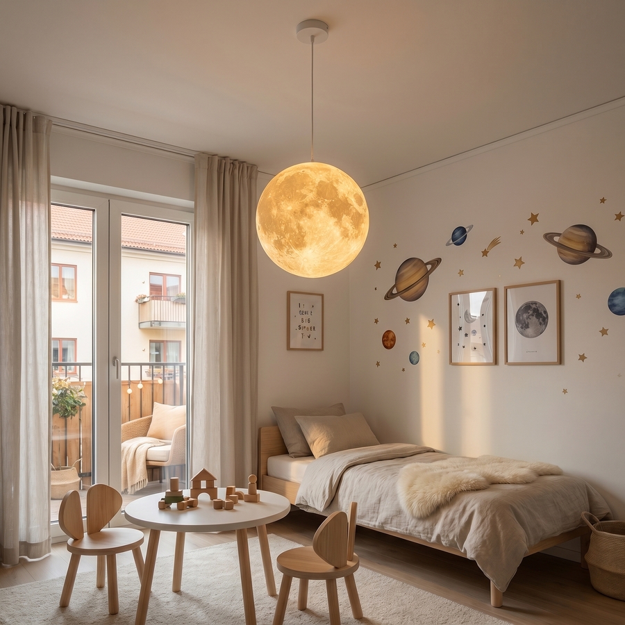 3D Moon Pendant Light