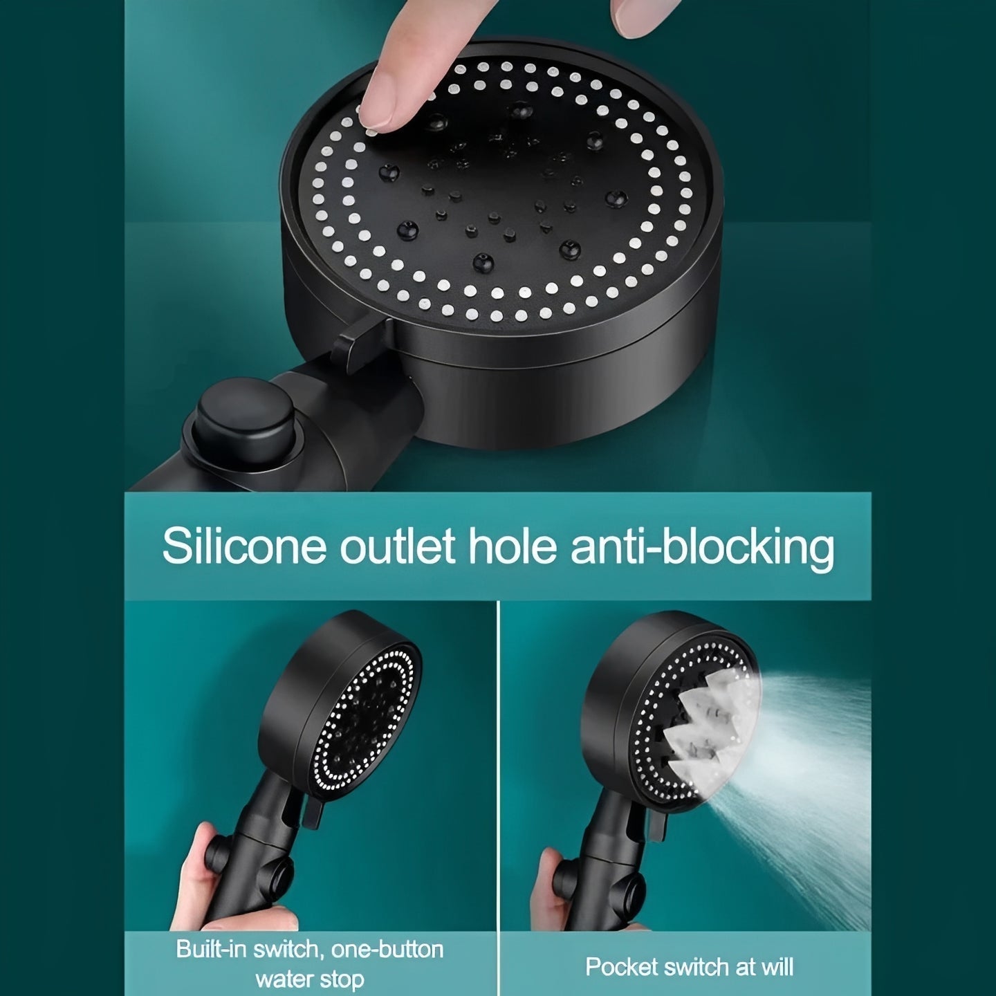 Versatile High Pressure Filtered Shower Head with 5 Modes