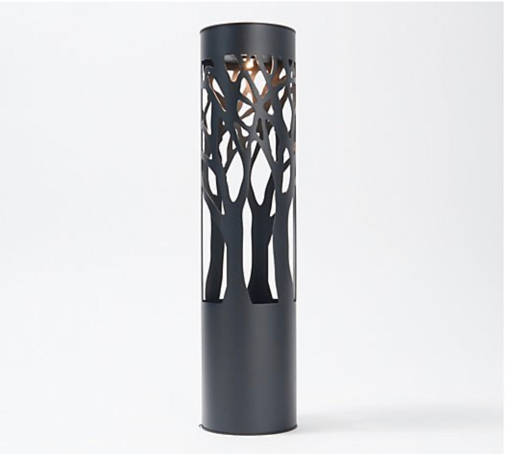 Solar Garden Path Light with Bronze Metal Cylinder Design