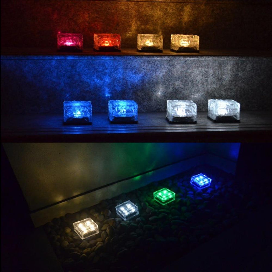 Solar Garden Cube Light With Colour Changing Water Ripple Effect