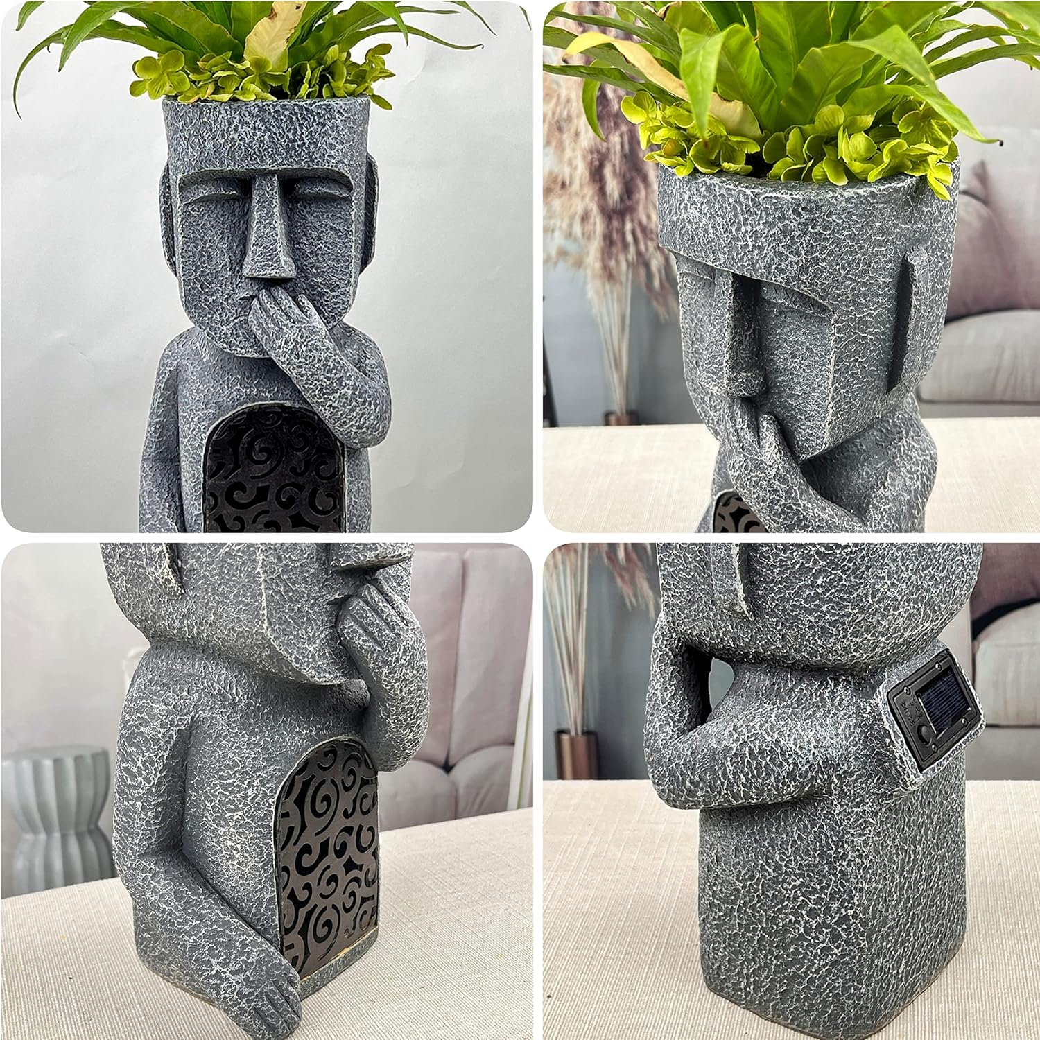 StoneGlow | Solar Garden Statue – Artistic Lighting with Cultural Charm